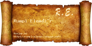 Rumpl Elemér névjegykártya