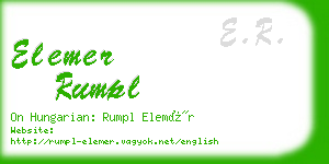 elemer rumpl business card